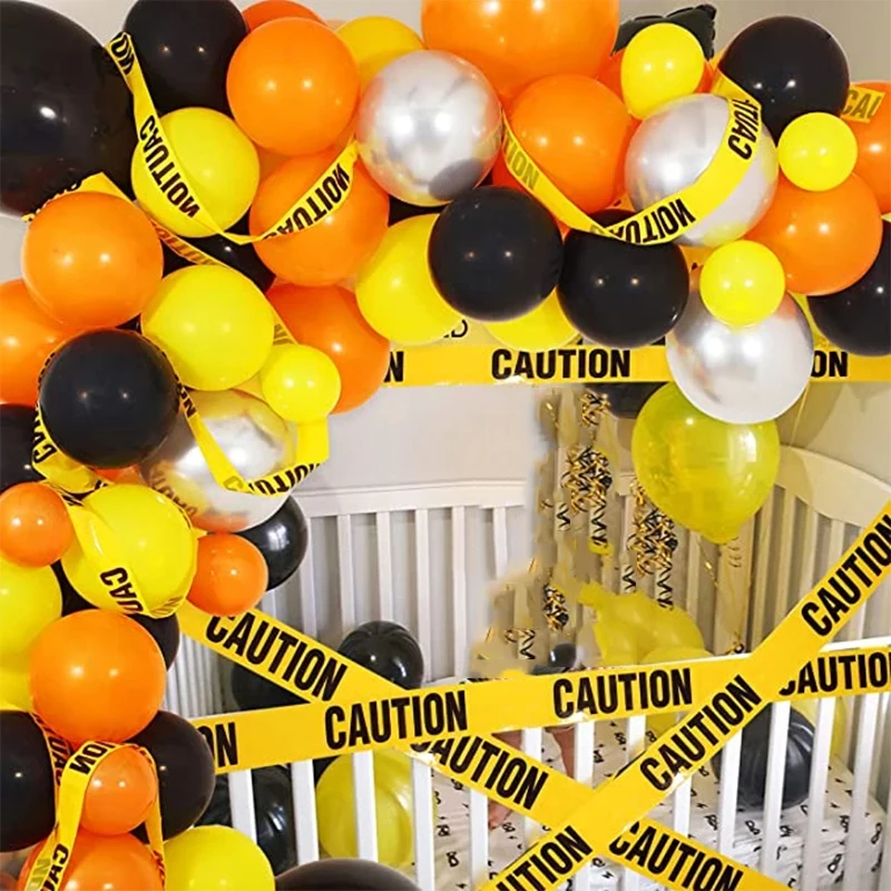 25M Caution Keep Out  Construction Warning Line Tape Not Enter Yellow Decor Party Favors Construction Halloween Party Supplies