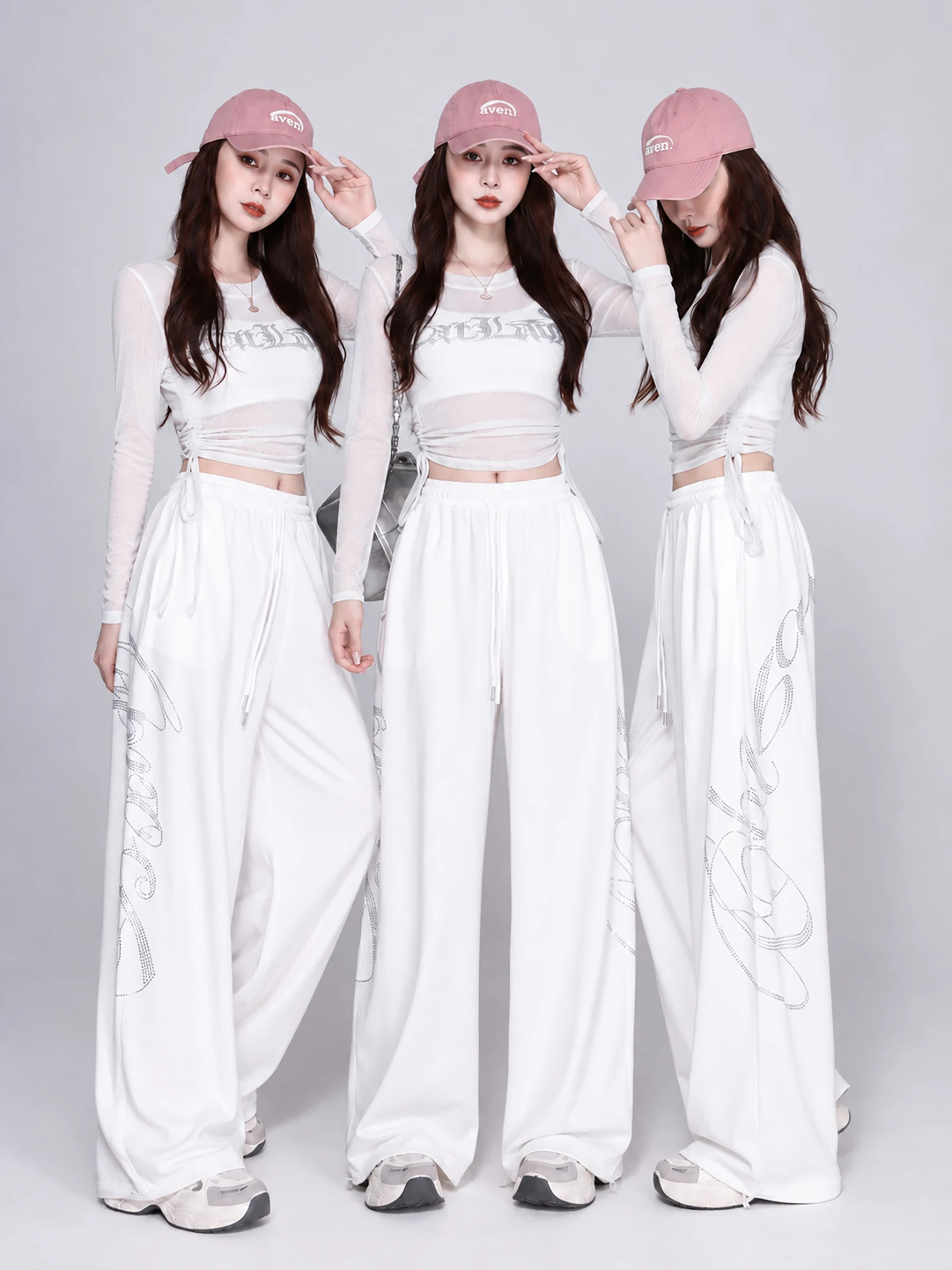 Street Dance Style Sportswear Set Women's Hot Girl Personality Performance Costume Cotton Material Hip Hop Jazz Dance Outfit