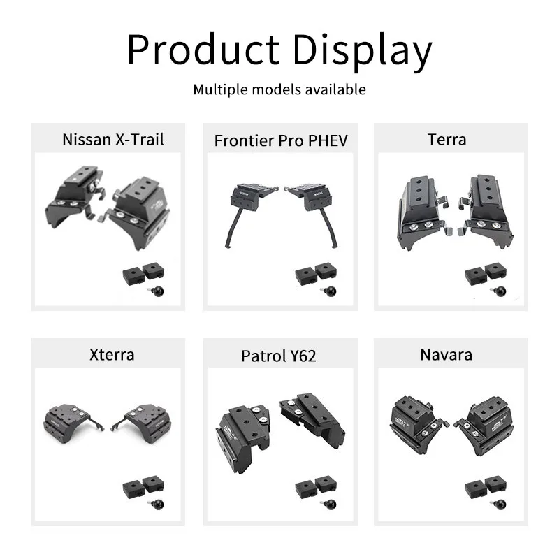 Quick-release A-pillar and hood expansion spotlight bracket for Nissan X-Trail (2014–2021 models) made of aluminum aluminum