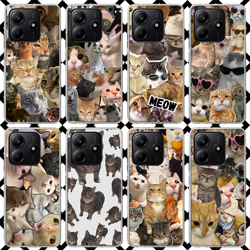 Funda de teléfono con memes de gatos llorones para Xiaomi Redmi Note 15 14 14S 13 12 12S 11 Pro Plus 11E 11T 11S 10S 5G, cubierta suave, Fundas Redmi Not