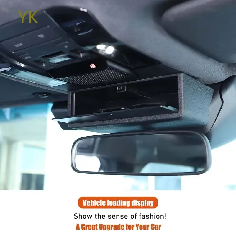 

For Lexus GX 2024-2025 ABS Black Car Rearview Mirror Base Storage Box Organizing Glasses Case Interior Car Accessories