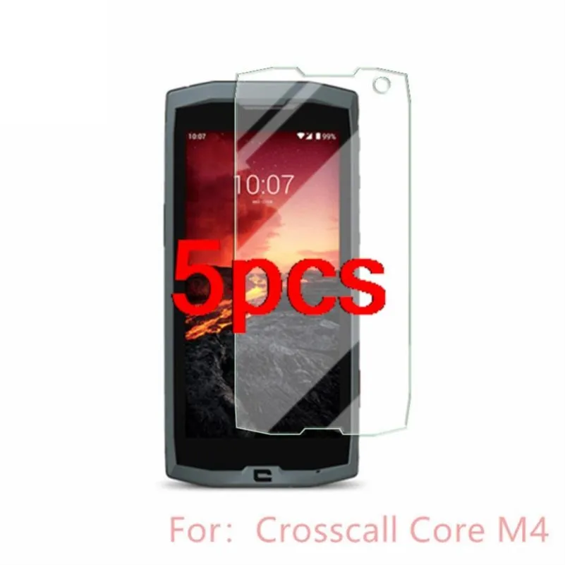 5pcs clear hd safety tempered glass on for crosscall core m4 protective film screen protector cover shield protection