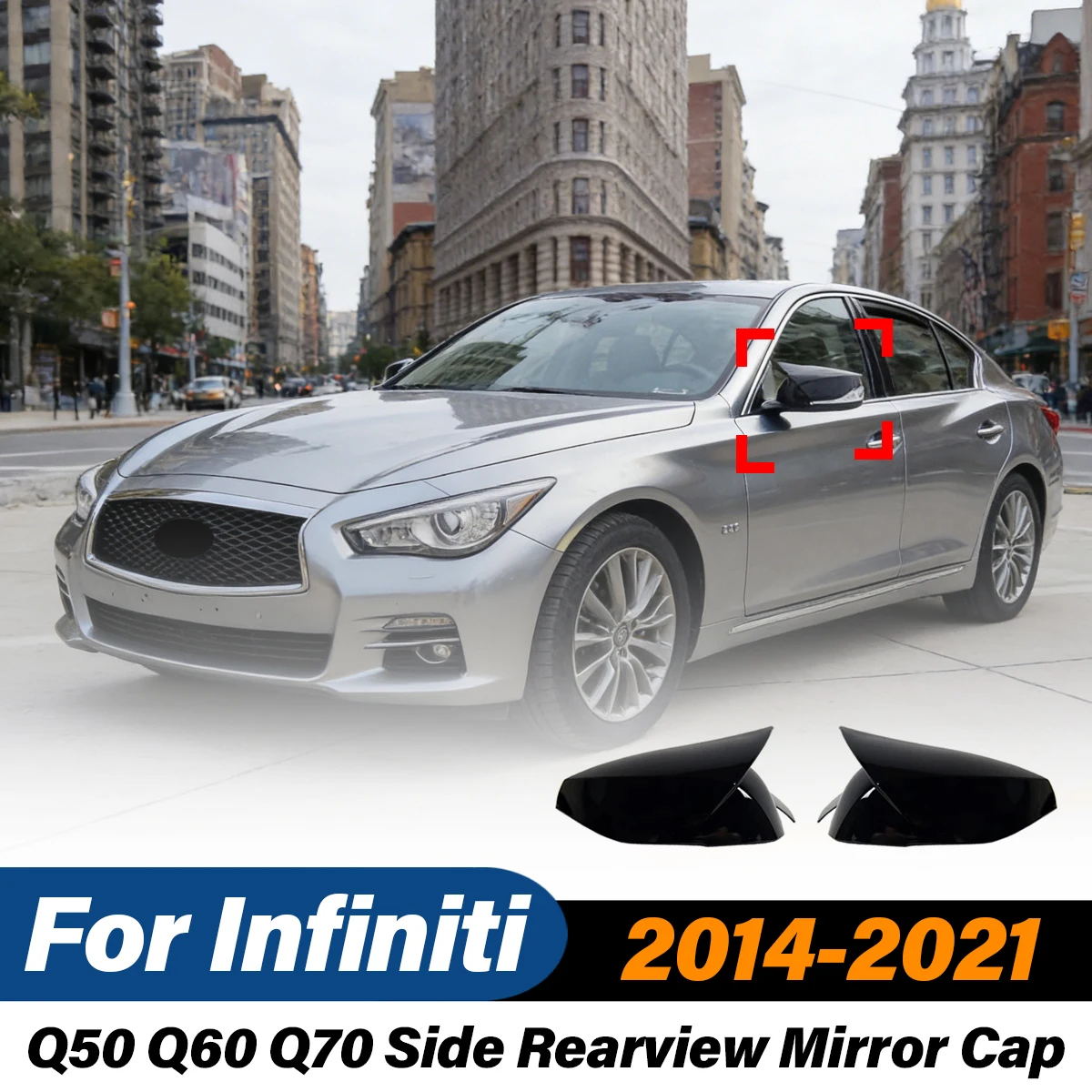 

For Infiniti Q50 Q60 Q70 2014 2015 2016 2017 2018 2019 2020 2021 Side Rearview Mirror Cap Wing Mirror Cover Car Accessories Kit