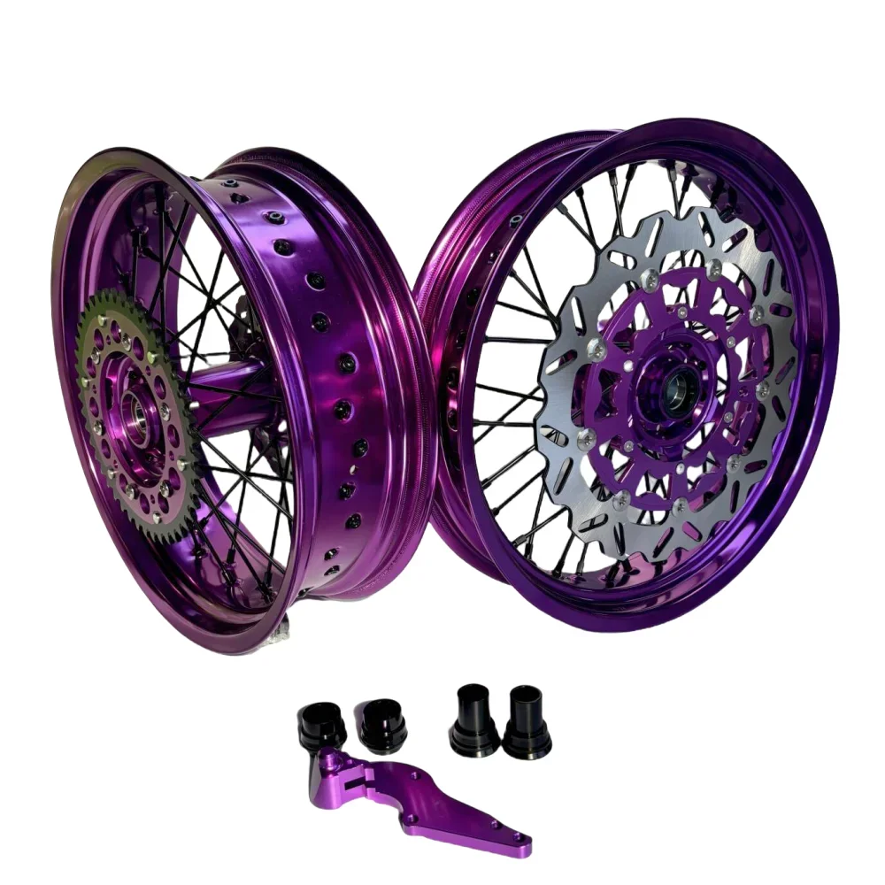 Anodized  17 inch supermoto wheel sets fit - EXC SXF 125/250/450 2003-2024