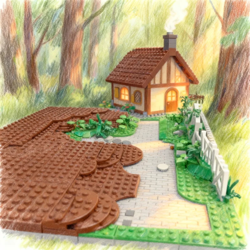 

Набор строительных блоков MOC «Замок: Средневековая Дорога и Деревня», 717 деталей, модель-конструктор, архитектурная игрушка, DIY, креативный подарок на Рождество