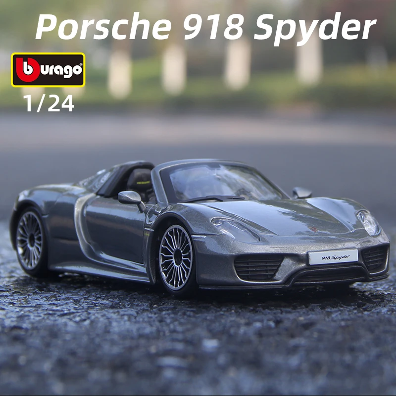 Bburago 1:24 Porsche 918 Spyder Alloy Sports Car Static Die Cast Vehicles Model Toys Diecast Voiture Gift Collectible Hobbies