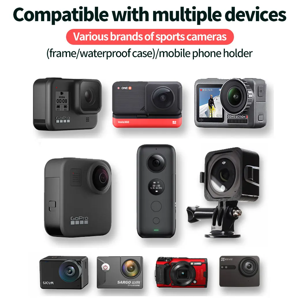 รถจักรยานยนต์ Chin ยืนผู้ถือ Mount สำหรับ GoPro Hero 9 10สีดำเต็มรูปแบบสำหรับ Insta360 DJI กล้องอุปกรณ์เสริม