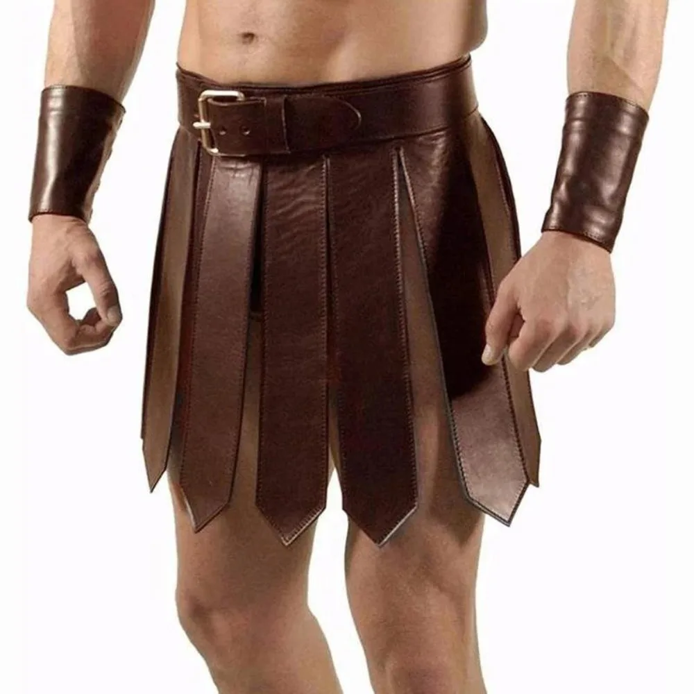 Medieval Spartan Warrior Leather Apron & Roman Skirt - Halloween Cosplay Role-Play Prop for Warrior Themed Events