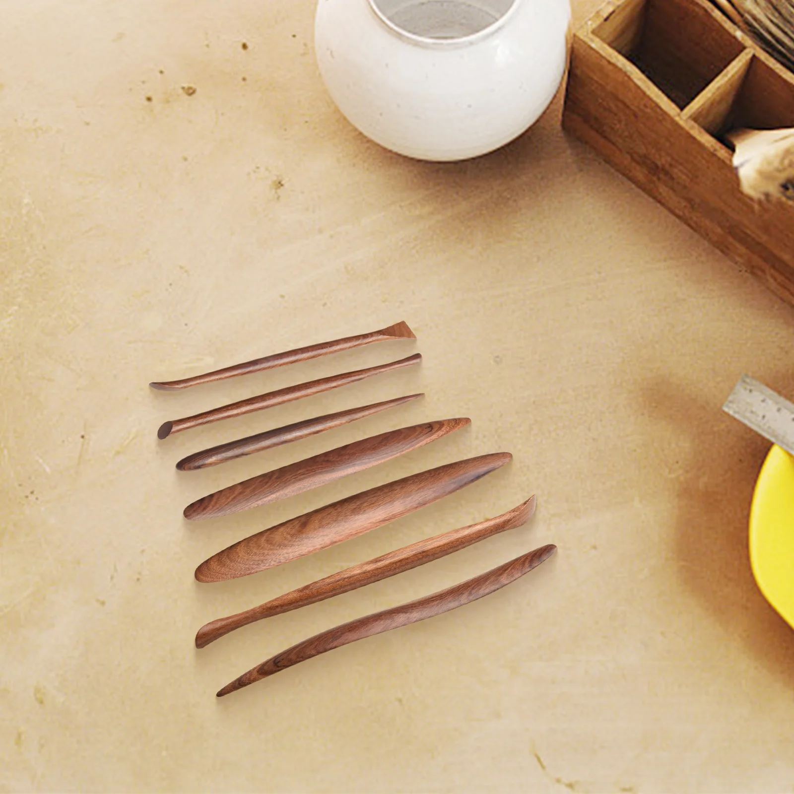 

Fine Carved Wooden Clay Sculpting Tools Made from Red Precious Wood for Oil Mud and Soft Clay Modeling Handcrafted Art Kit