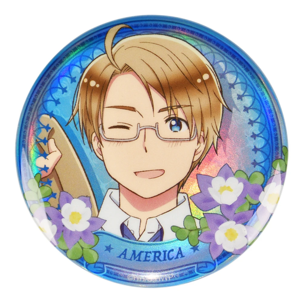 58mm Anime Axis Powers The Beautiful World Stars CN GER DE USA JPN FR Cosplay KOSTÜM Abzeichen Pin SPTE Weißblech Brosche ﻿   Requisite Gilf