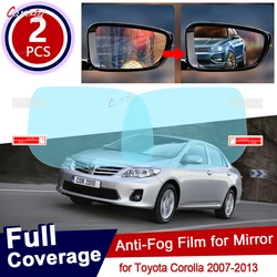 for Toyota Corolla 2007~2013 E140 E150 140 150 Full Cover Anti Fog Film Rearview Mirror Rainproof Anti-Fog Films Accessories