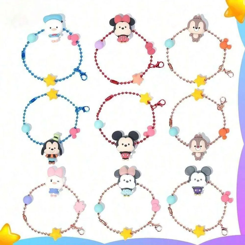 Mickey-Llavero de caja ciega con licencia oficial, Mickey Minnie Goofy Donald, bolsa ciega de PVC, regalo con dije, 1 unidad, Disney