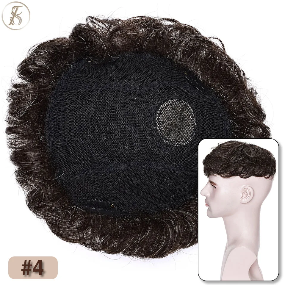 TESS Herren-Haarersatzsystem, 35 g, Herren-Toupet, 16 x 19 cm, Echthaar-Perücke, Herren-Kapillarprothese, männliche Clip-in-Haarverlängerungen – Detail 9