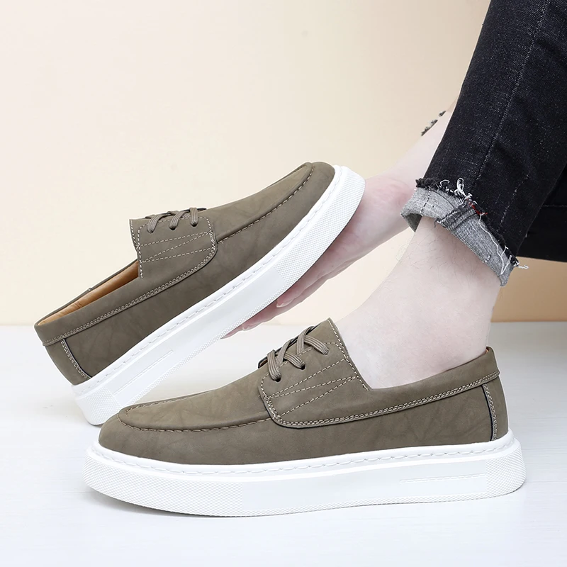 

Designer Penny Loafter New Men Genuine Leather Platform Casual Dress Shoes Luxury Outdoors Walking Footwear Zapatos Hombre