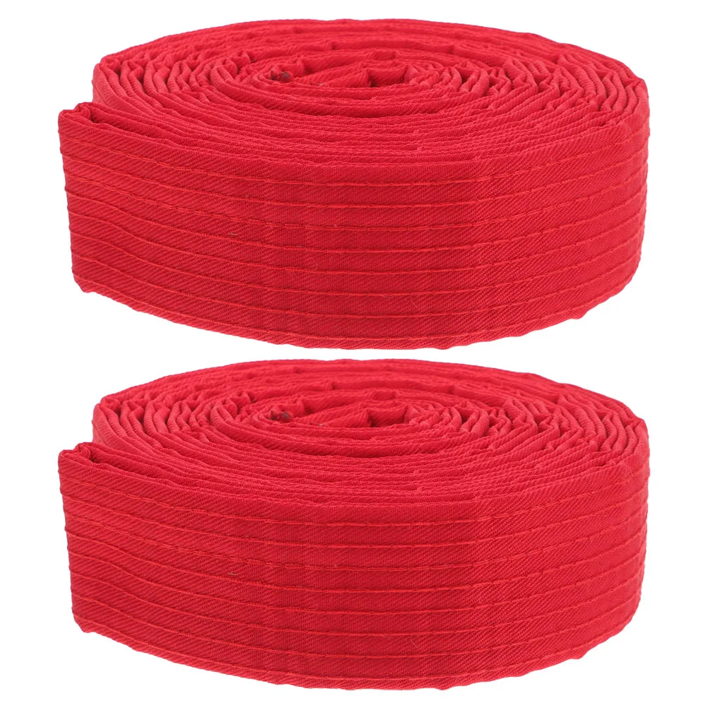

1 Pair Taekwondo Adults Martial Arts Judo Karate Training Durable Cotton Comfortable Red Colored Ranking Belt Taekwondo