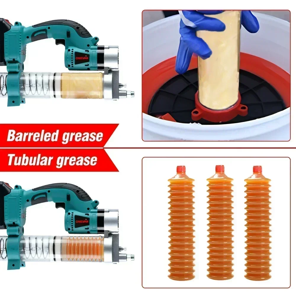 ONEVAN 10000PSL Electric Grease Machine Cordless High Pressure Car Lubricating Oil Rechargeable Tool For Makita 18V Battery