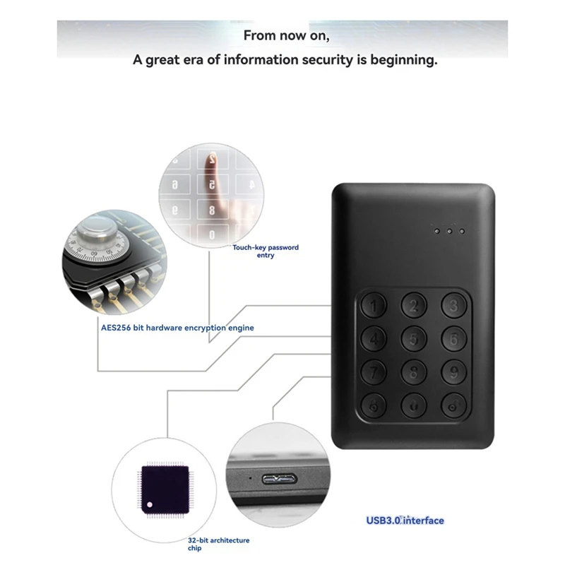 L47A-K390 Digital Encryption HDD 2.5 External Portable Hard Drive 1TB Externo Hd For Computer Laptop Harddisk