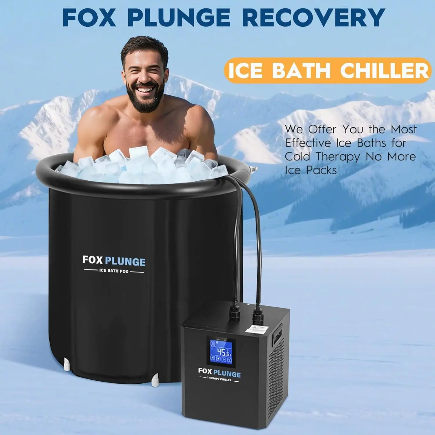 

1/3HP Ice Bath Chiller for Cold Plunge Tubs, Submersible Pump, Hoses & LED Display, 110V, Custom