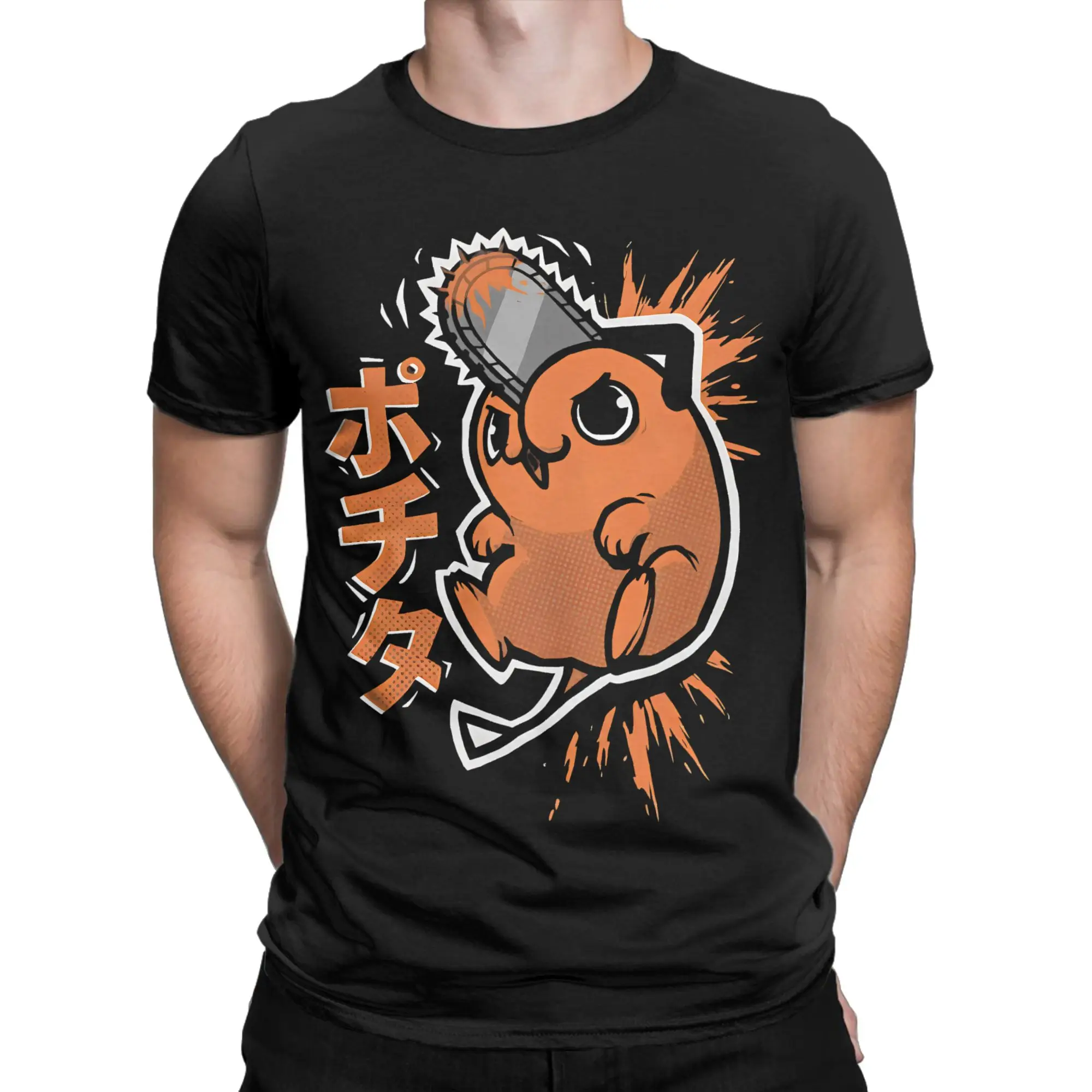 Novelty Chainsawmans Pochita T-Shirts Men Women O Neck Cotton T Shirt Anime Cartoon Short Sleeve Tee Shirt Plus Size Tops