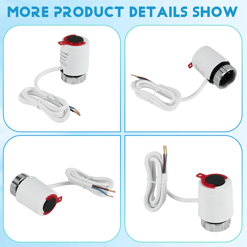 230V Normally Closed NC M30x1.5mm Electric Thermal Actuator for Underfloor Heating TRV Thermostatic Radiator Valve-A56M