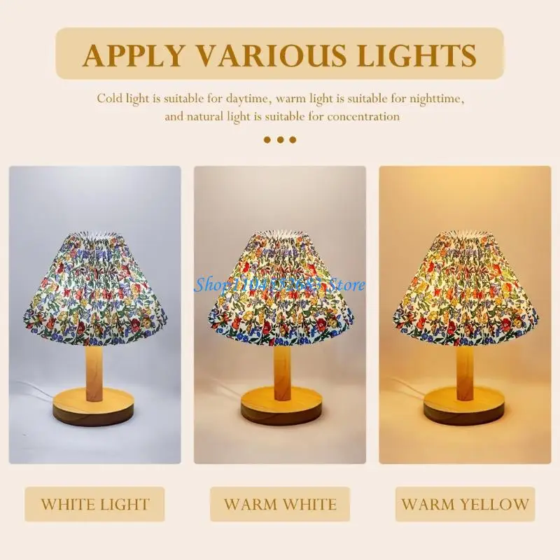 

Y6GD Decorative Wall Light Shade Wall Light Cover Table Light Shade E27 Cloth Flower Pattern Lampshades Easy to Use