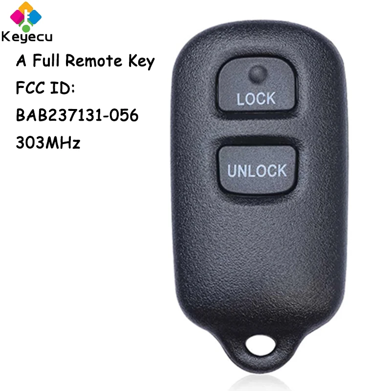 KEYECU Keyless Entry Remote Car Key With 2+1 3 Buttons 303MHz for Toyota RS3200 Tundra Tacoma Solara Fob FCC ID: BAB237131-056