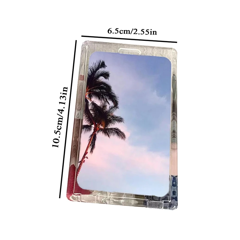 New Crystal Butterfly Pendant Card Holder Korean Version Ins Transparent Acrylic Card Cover Portable Student Campus Card Sleeve