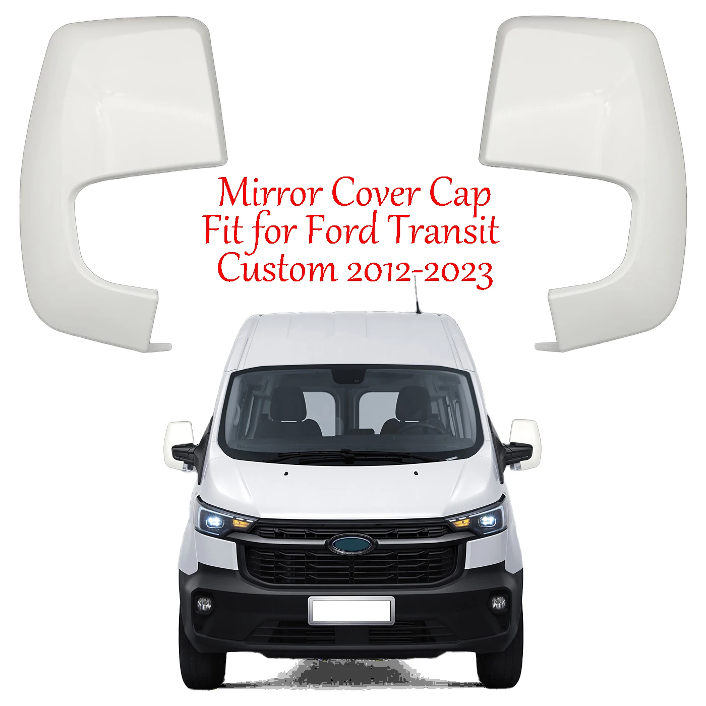 

1 White Shell for Reversing Mirror and Rearview Mirror Fit for Ford Transit Custom 2012-2023 Series Cars