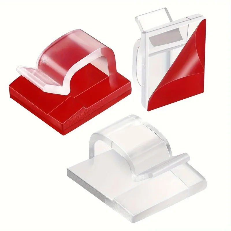 48Packs Transparent Invisible Strong No-residue Self-adhesive Cable Clips, Firm Fix Cable, Home Car Office Organizer