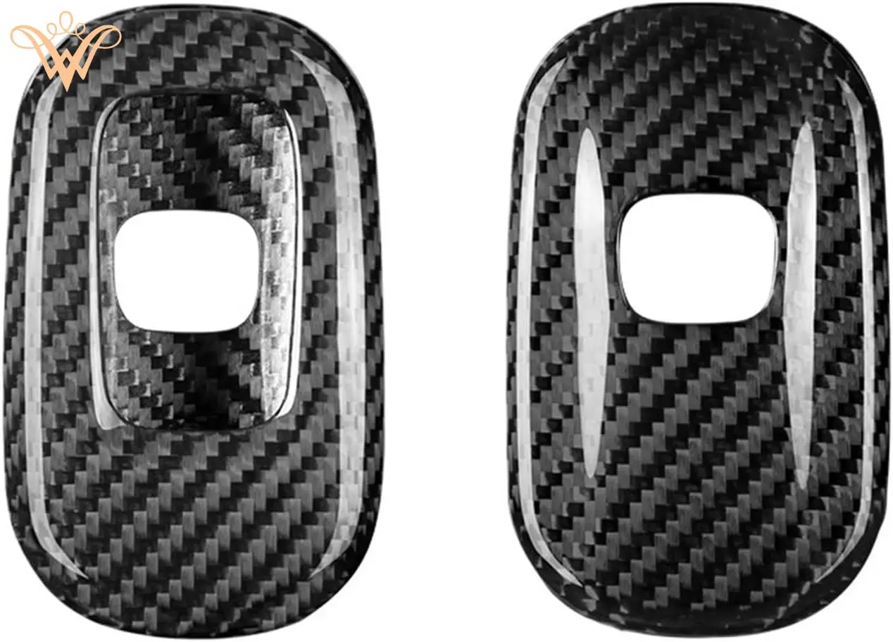 

Real Carbon Fiber Car Remote Key Fob Case Key Cover Compatible For Honda Vezel Civic Accord 2021 2022(Silver Black 01)