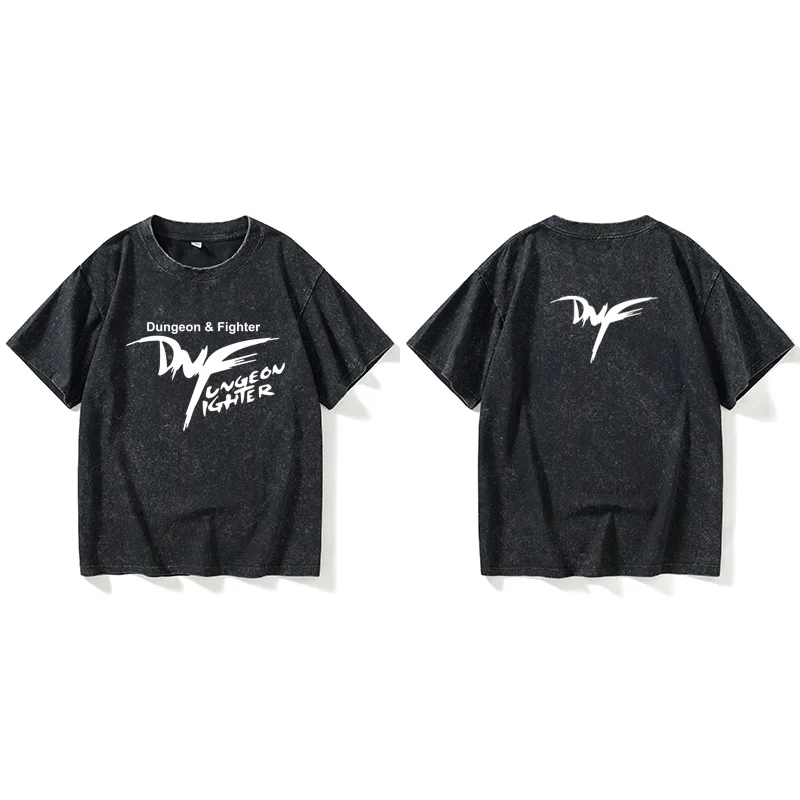 

DNF Logo Street Sle round Ne ort Sve Loose Fit Summer T-irt ex Classic Pattern Cotton Casual Wear