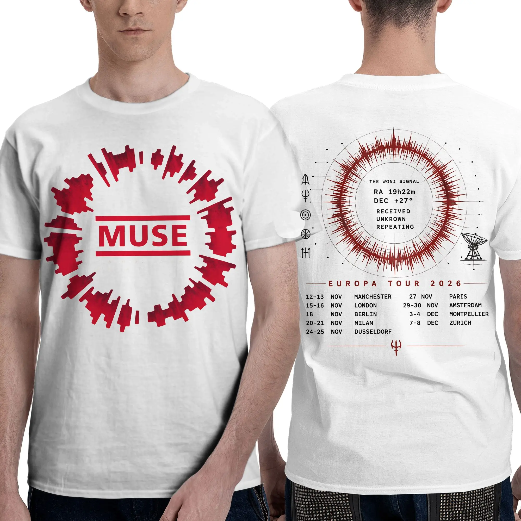 MUSE The Wow! Signal Europa Tour 2026 T-Shirt  Harajuku T Shirts Short Sleeves Y2K Casual Tshirt Summer Size 5XL Clothes