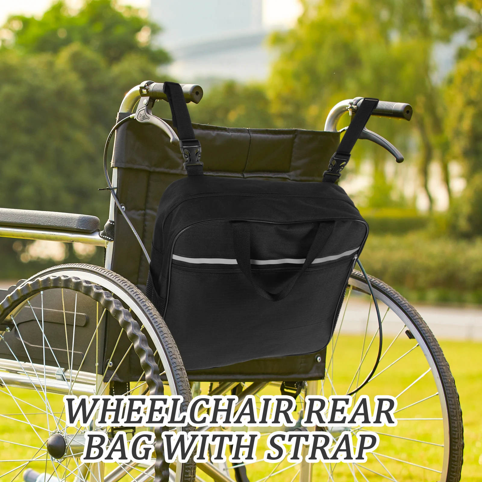 

Сумка для инвалидной коляски, легкая ткань Оксфорд, практичная подвесная сумка для хранения подлокотника для старших ходунков, сумка для инвалидной коляски