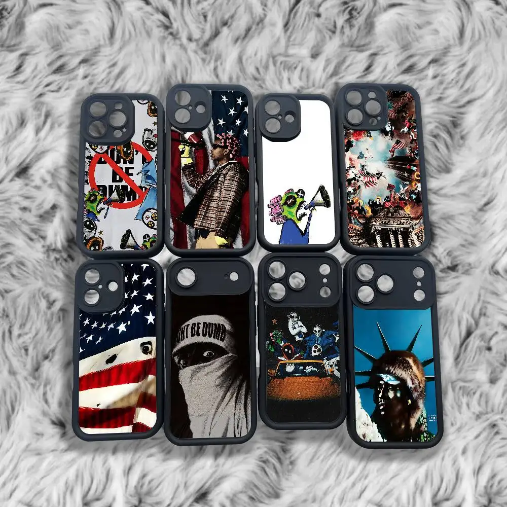 

A-Asap Dont Be Dumb R-Rocky Phone Case For iPhone 17,16,15,14,13,12,11,Pro,Max,Plus,X,XS,SE4,E,Mini Black Thickened border Case