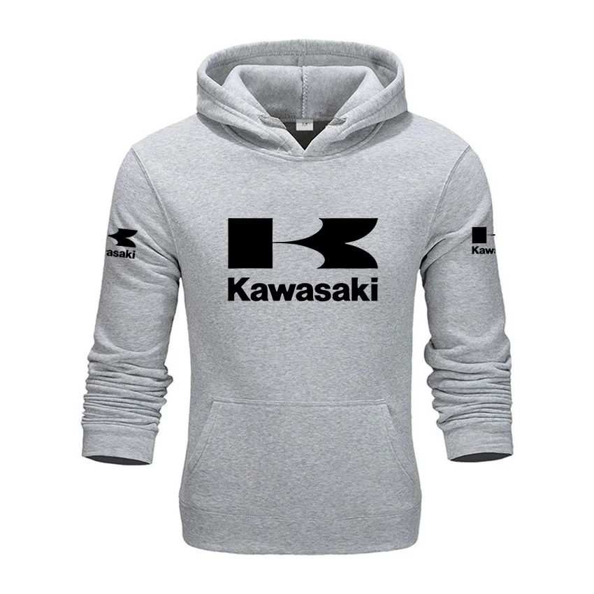 KAWASAKI شعار هوديي الرجال الصوف الدافئة هوديي الخريف والشتاء جديد ملابس رياضية غير رسمية ملابس الزوجين العصرية