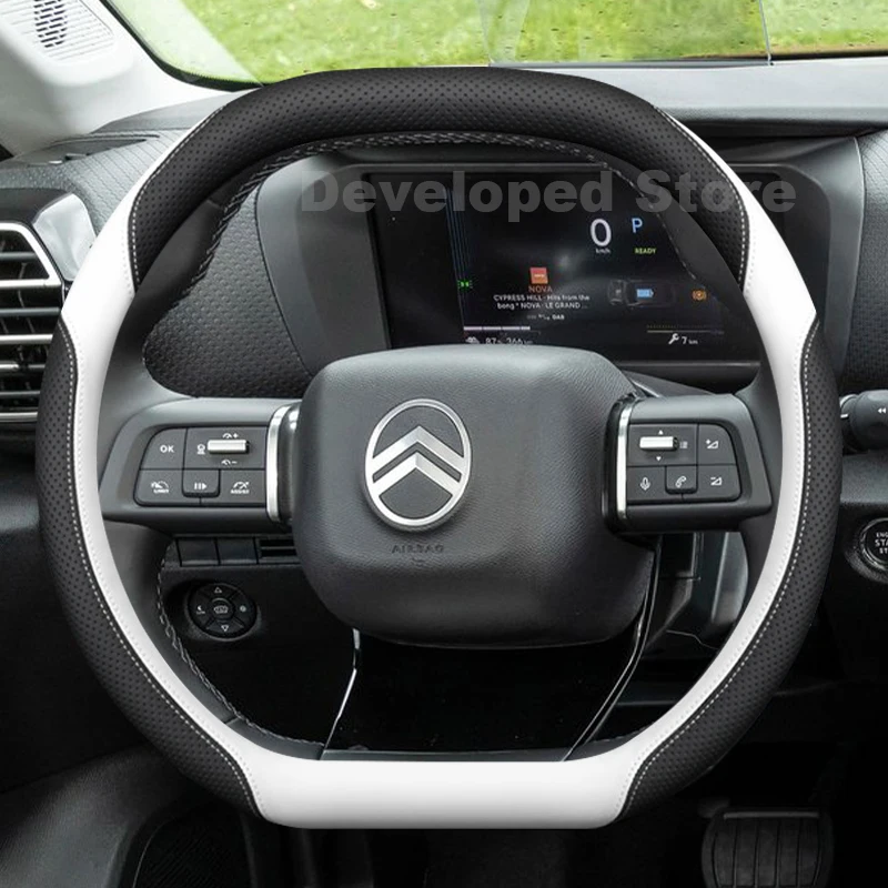 Car Steering Wheel Cover For New Citroen C3 X E C3 2025 2026 Double D-Type Auto Steering Wheel Citroen C3 Aircross Accessories