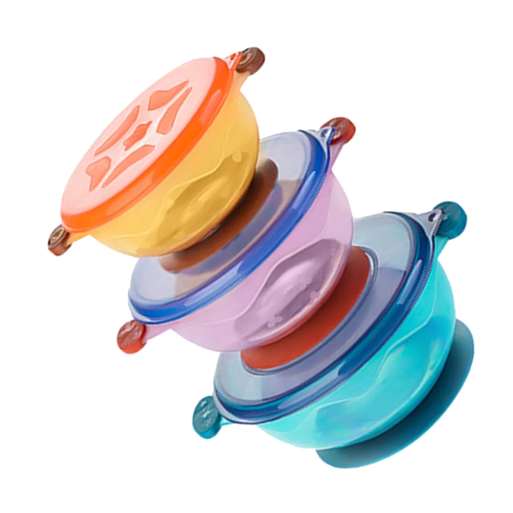 

3 Pcs Suction Bowl Baby Dishes Attached Food Plate for Dispensing Feeding Toddler Bowls with Portable