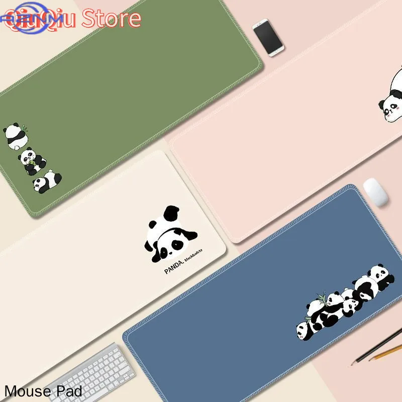 Large Cute Panda Rubber Desk Mat, Simple Ins Style Mouse Pad, Keyboard Mat for Office Study