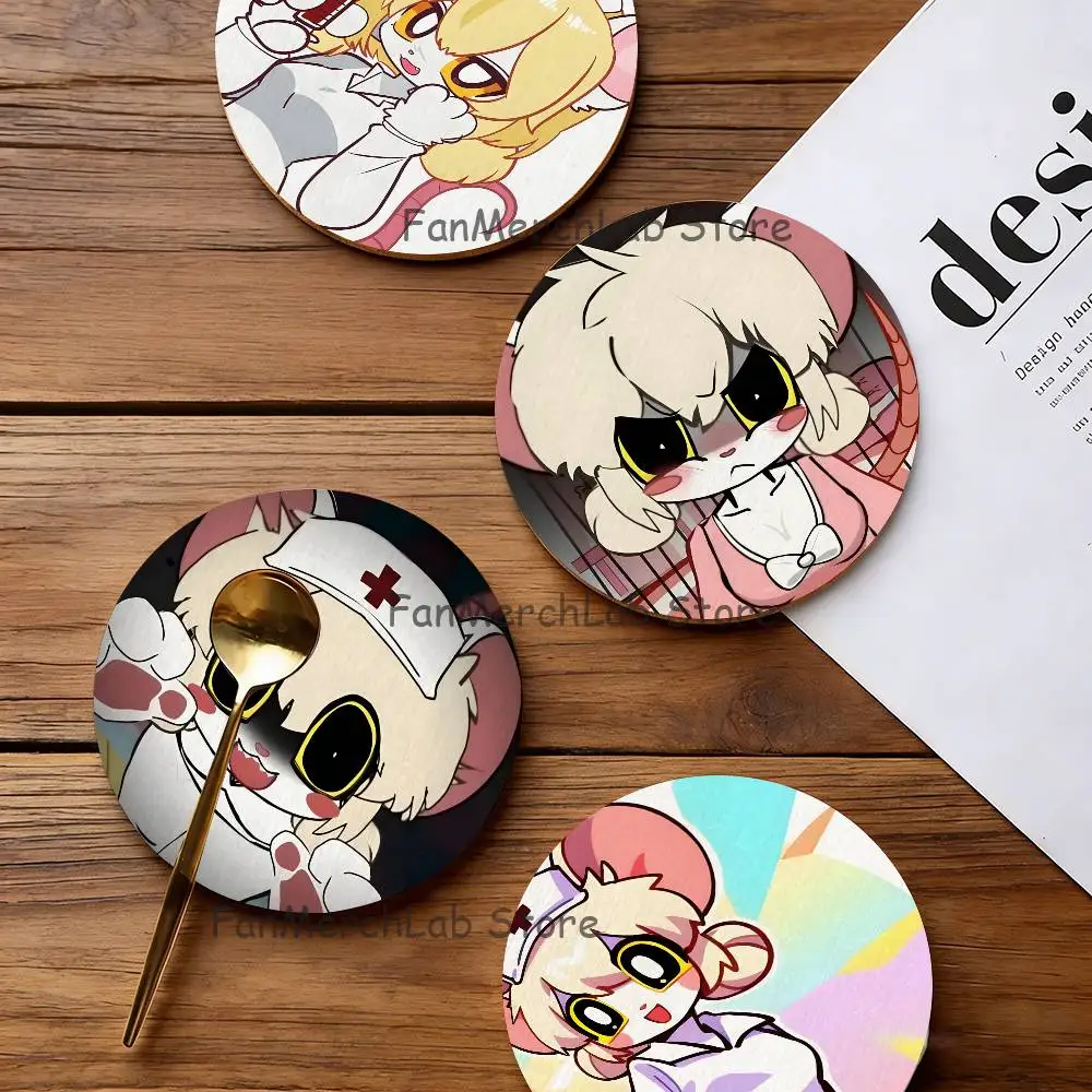 

Lorna T-TerribleS Mouse Anime Round Coaster Non-slip table mat Insulated Coasters Kitchen Dining Room Tabletop Decor
