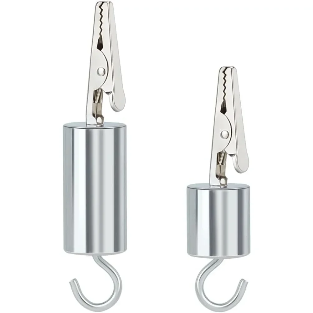 

2 PCS Iron Alligator Clips with Hook 2 Styles 1.76 Oz and 3.5Oz Kumi Weight Wire Knitter for Kumihimo Braids Braiding Disk