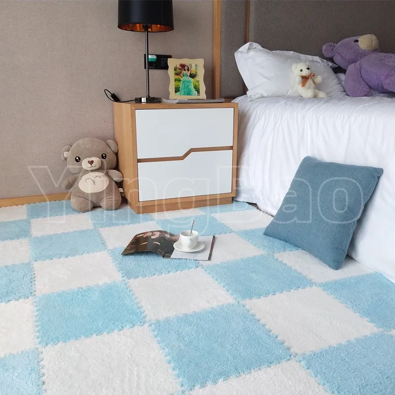 1-16 قطعة 30*30 سنتيمتر لينة أفخم الأطفال البساط تلعب حصيرة لغز السجاد الدافئة Playmat المتشابكة ممارسة البلاط سجادة أرضيات الديكور