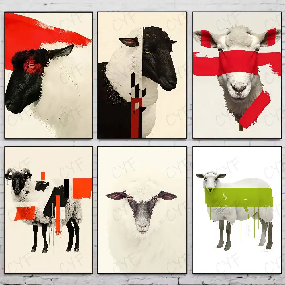 

Art Goat Poster Waterproof Wall Art Sticker For Bar Living Vintage Room Decor High Quality Print Gift