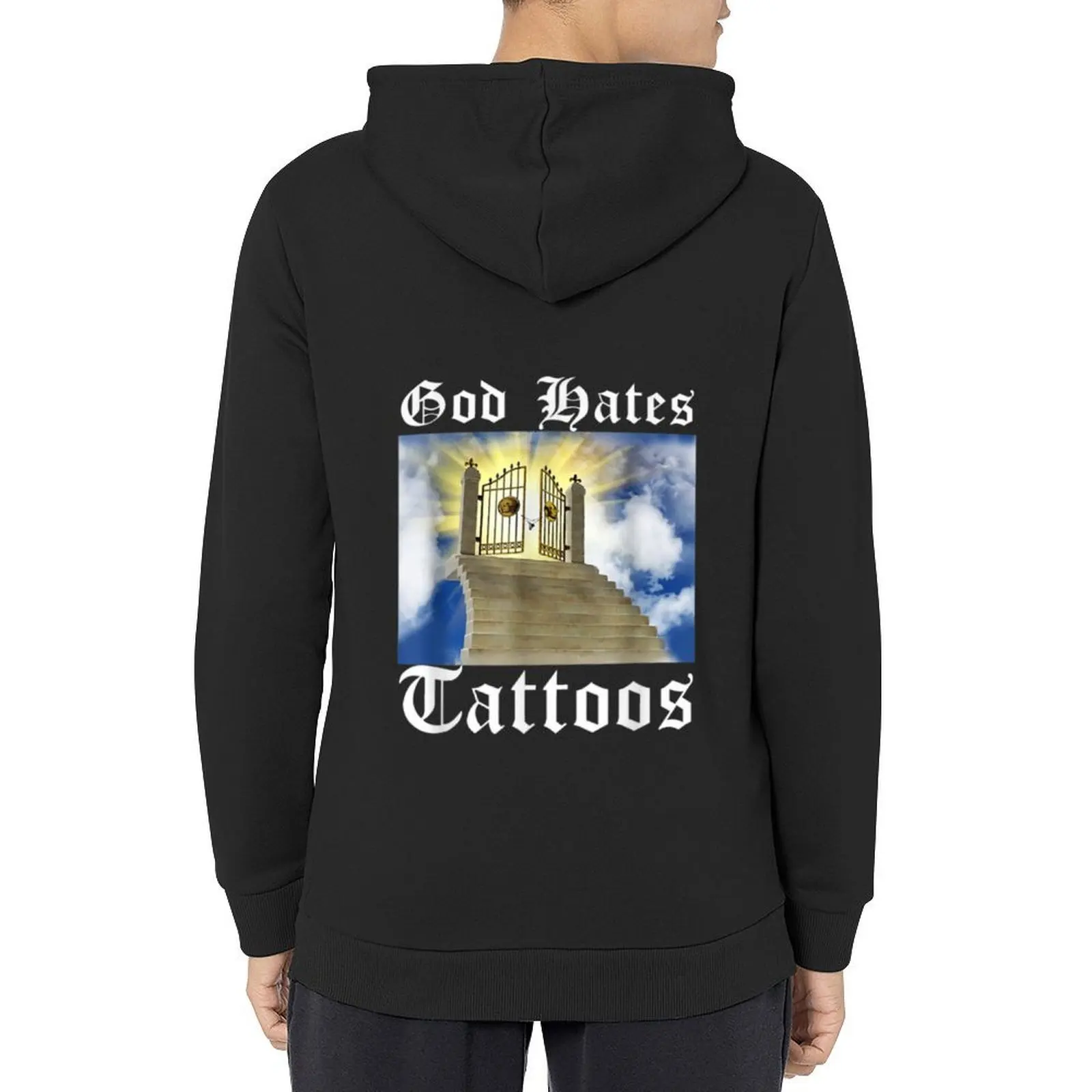 

God Hates Tattoos Funny Christian God Believer Hoodie fashion men graphic t shirts men autumn autumn jacket men graphic hoodie