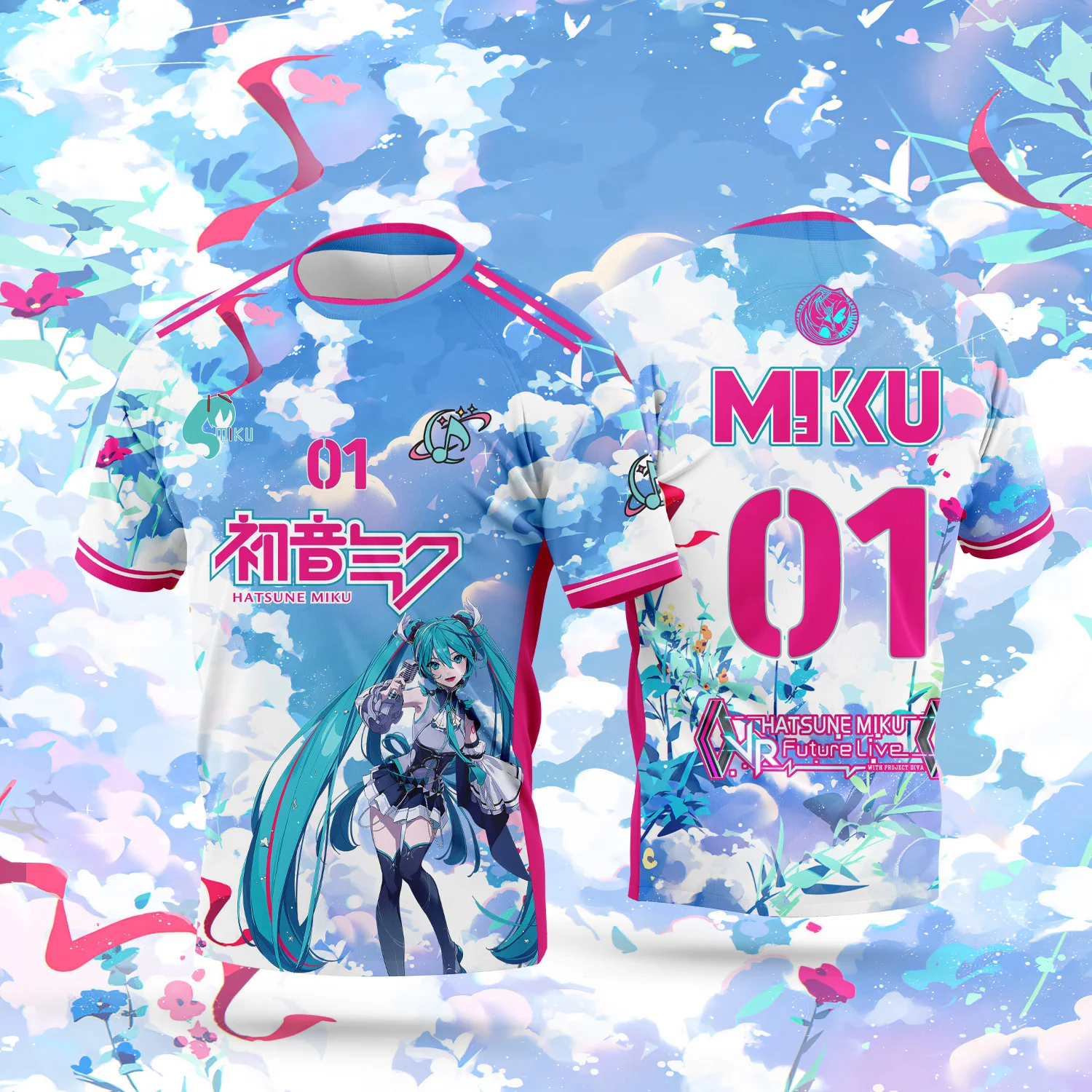 2026 Sommer Hatsune Miku Retro Cosplay T-Shirt Herren Oversized 3D-Druck Kurzarm Familien-Unisex Kinder-Sportshirt