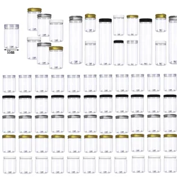 5Pcs 100ml-420ml aluminum lid clear plastic sealed jar Round food packaging container Nut biscuit candy sample storage bottles
