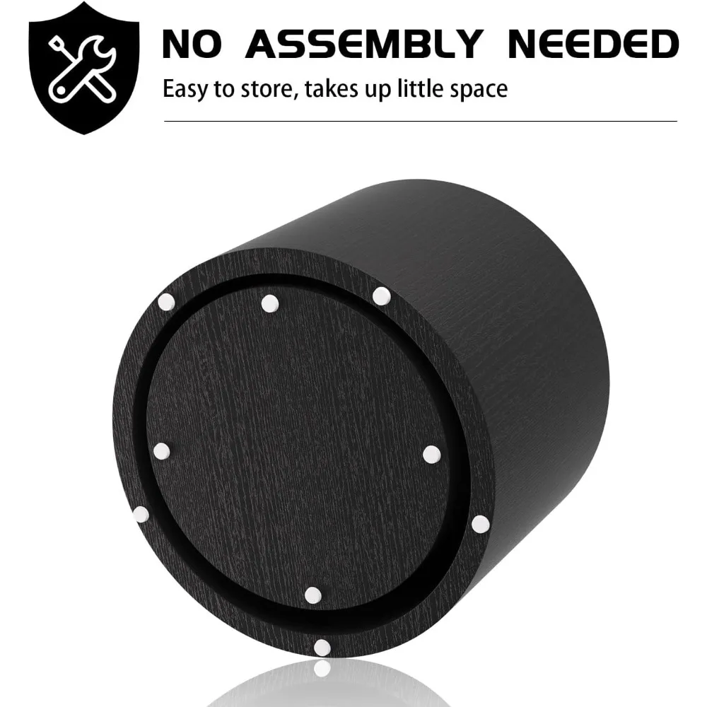 زوج من طاولات القهوة الخشبية المستديرة الحديثة مع قواعد مضادة للانزلاق لمساحات المعيشة المدمجة #4