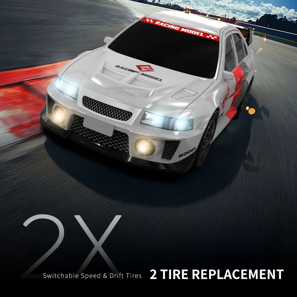 Rechargeable popular four-wheel drive professional RC remote control racing car Mazda Mitsubishi EVO drift racing turn signal view 4