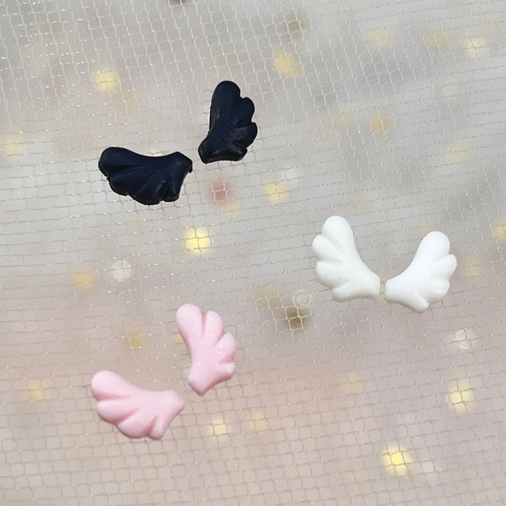 100 Stück Gemischte Flügel-Nagelcharms, Niedliche Bunte Engelsflügel, Nagelkunst-Strass, Mini Rosa-Weiße 3D-Harz-Dekorationen für Maniküre – Detail 2