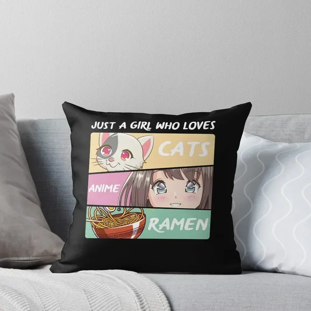 

kawaii cat ramen anime kawaii plush cat Design Anime Girls Throw Pillow Custom Cushion Sofa Cushion pillow