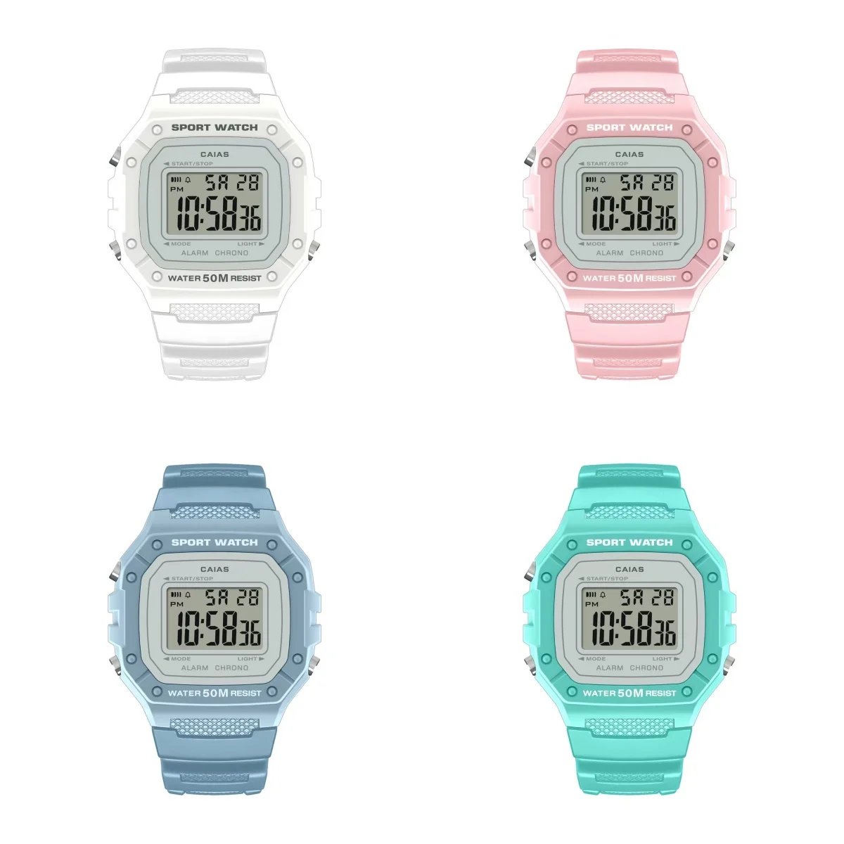Sports electronic watches with a choice of dopamine-inspired dynamic colors. Fashion never goes out of style.